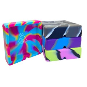 Cinzeiro Quadrado Silicone Resistente Squadafum Tie-Dye 7cm