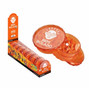 Dichavador Bem Bolado Policarbonato 4cm laranja transparente  - Display C/6 unidades